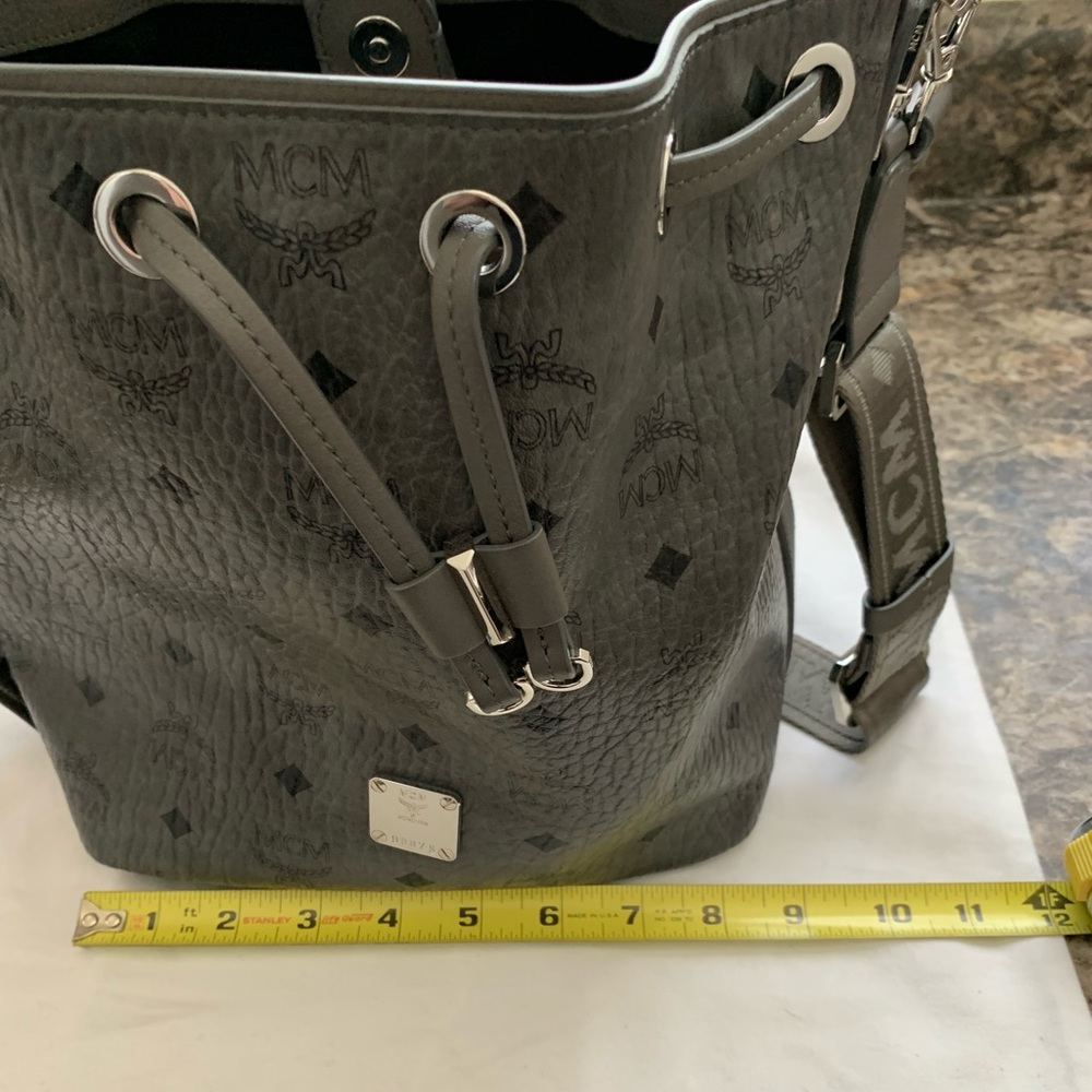 MCM Phantom Grey Small Drawstring Handbag - Picture 3 of 15